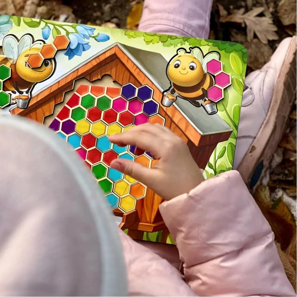 Дерев'яний пазл-вкладиш "Веселі бджілки" Ubumblebees (ПСД165) PSD165 сортер-тетріс