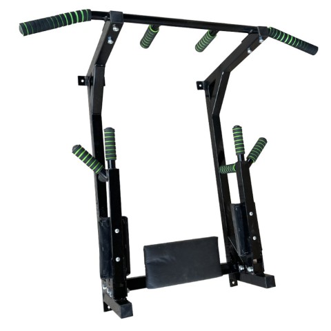 Тренажер турнік з підйомними брусами Iron Pro 4 в 1 NE-TR-5B, з м'якими ручками, чорний