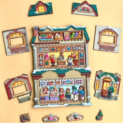 Двошаровий пазл-вкладиш "Магазин іграшок" PSD304 (ПСД304)