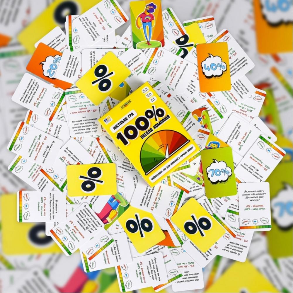 Настільна гра "Весела компанія 100%" 30949, 110 карток