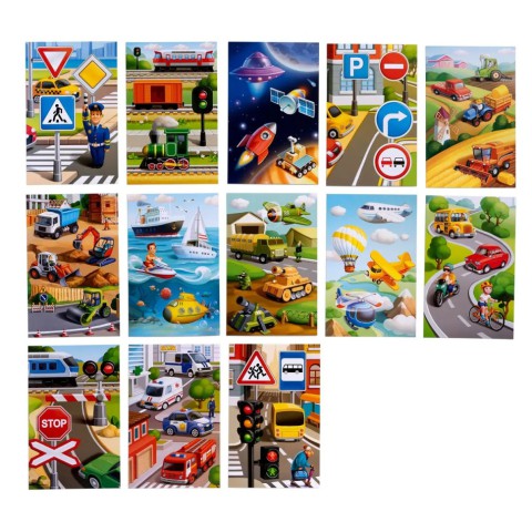 Настільна розвиваюча гра "Лото: транспорт" Ubumblebees (ПСФ082) PSF082, 52 фігурні фішки