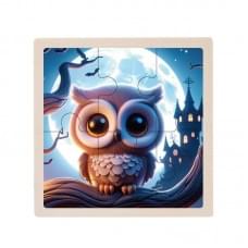 Дитячий дерев'яний пазл-вкладиш "Сова" MD 1509-10, 6 елементів 9,8 х 9,8 х 0,4 см