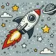 Картина за номерами "Космічна ракета" ©art_selena_ua KHO1229, 25х25 см