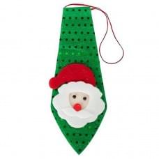 Новорічна краватка з фігуркою "Санта Клаус" HH-2(Green) на гумці