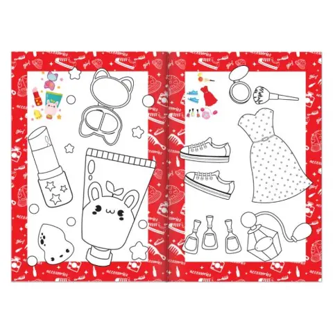 Книжка розмальовка "Дівчачі штучки" РМ-48-46 с цветными подсказками