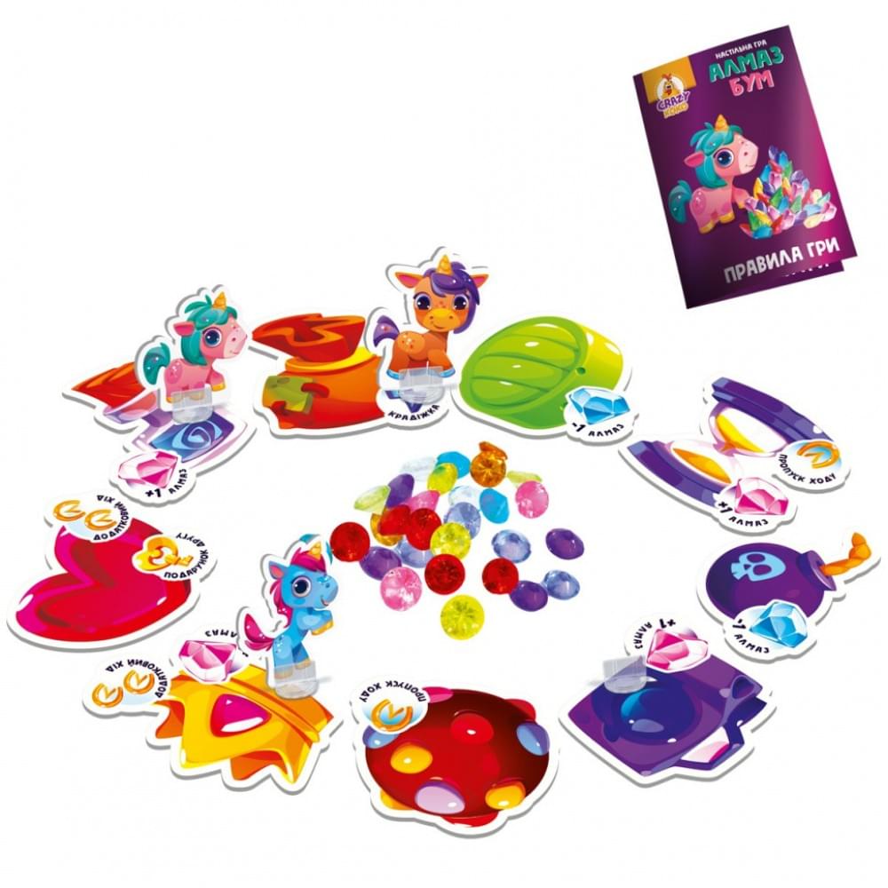 Гра настільна розважальна "Алмаз бум" Єдиноріжка VT8055-31, 2-4 ігрока