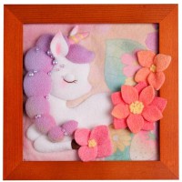 Набір для валяння голкою "Єдиноріг" YG0252 рамка 18х18 см, дерево