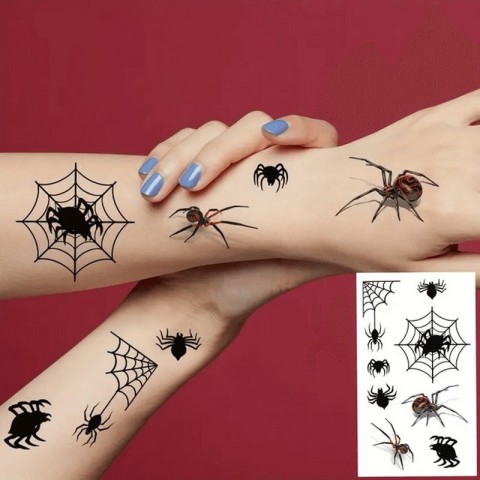 Набір дитячих тимчасових тату "Halloween black" tatto-halloween-black-set-30