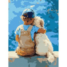 Картина за номерами "Хлопчик та пес" ©art_selena_ua KHO8639, 30x40 см