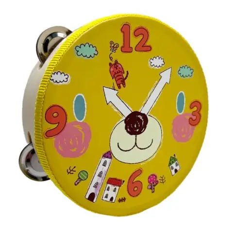 Дерев'яна іграшка Бубен "Годинник" MD 0367-53 діаметр 15 см