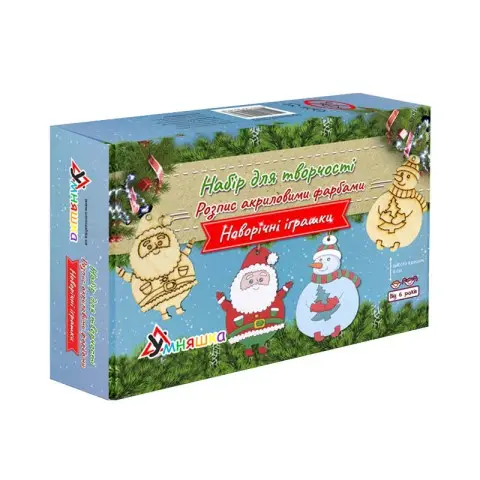 Набір для творчості новорічний Розпис акриловими фарбами "Святий Миколай та Сніговик" Умняшка НГ-022/1