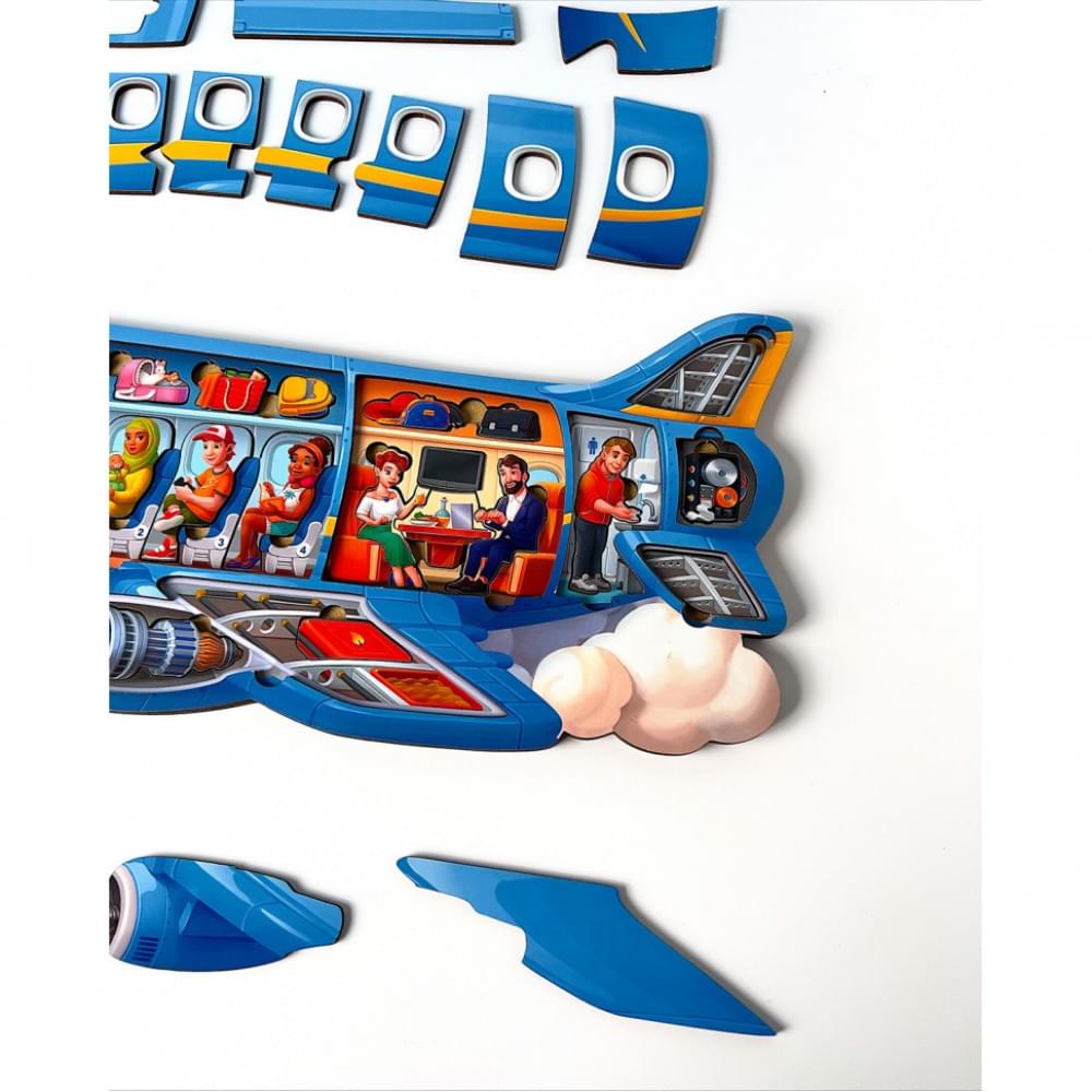 Дерев'яний Пазл-вкладиш "Літак" Ubumblebees PSF161