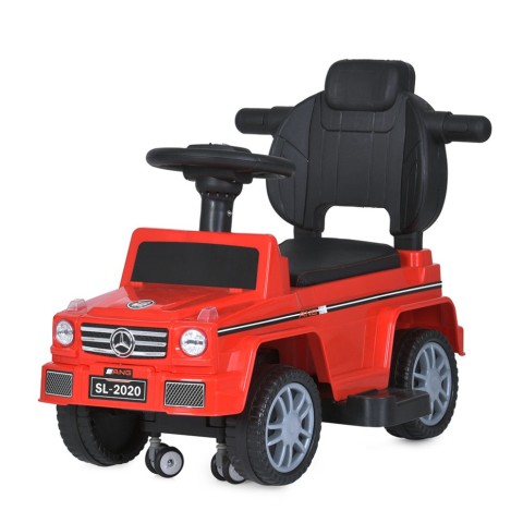 Дитяча каталка-толокар M 5046L-3 червоний, з батьківською ручкою