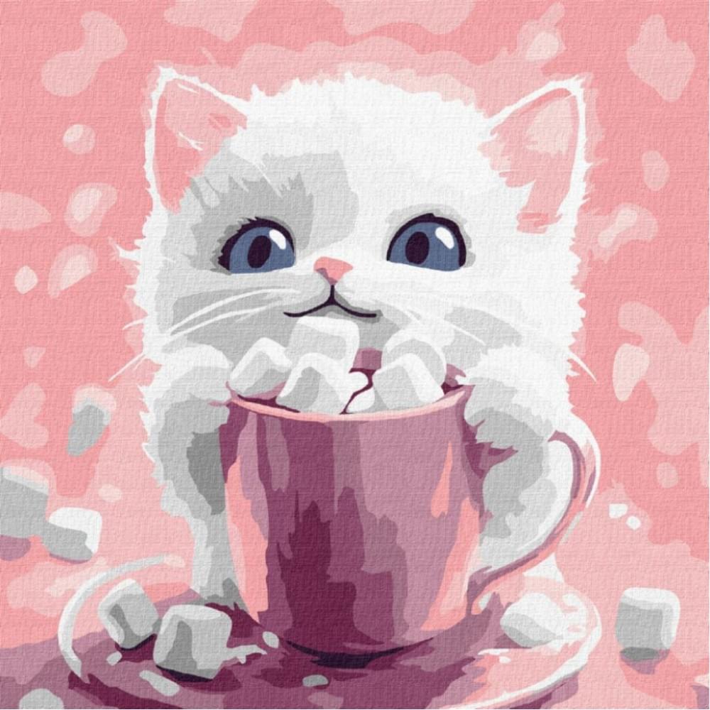 Картина за номерами "Какао для котика №1" KHO6769, 30х30 см