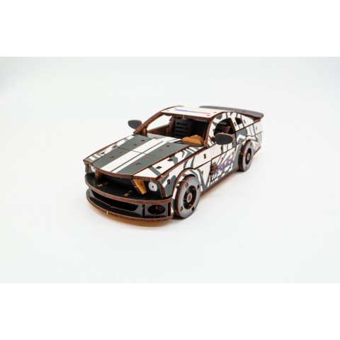 Дерев'яний 3D конструктор "Muscle car GT" Puz-00639, 162 деталі, білий