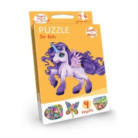 Дитячі розвиваючі пазли "Puzzle For Kids" PFK-05-12, 2 картинки Єдиноріг фіолетовий