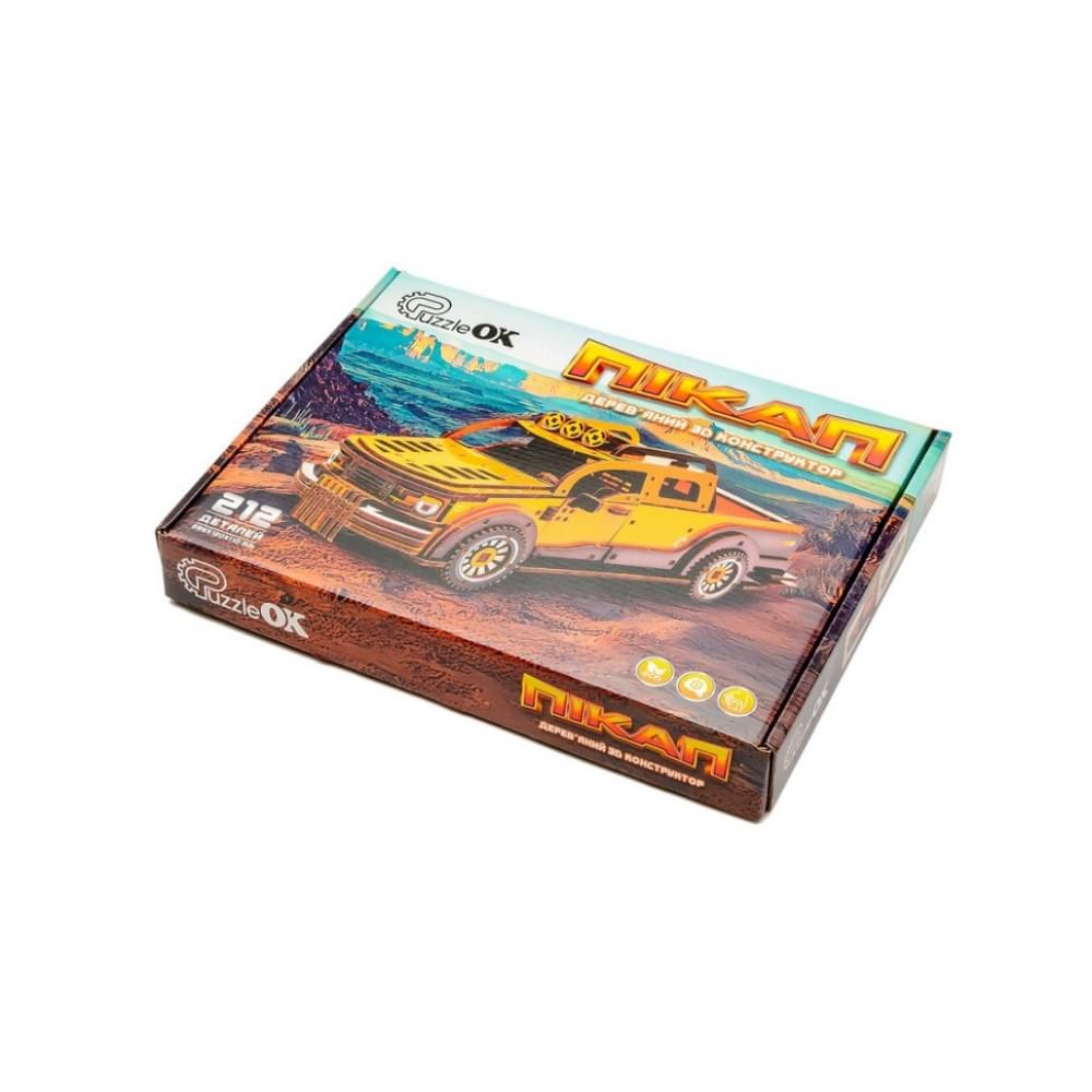 Дерев'яний 3D конструктор "Пікап" Puz-00931, 212 деталей