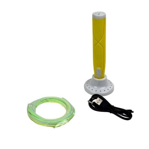 Набір для творчості 3D ручка AK 0011(Yellow) 17 см, 9 трафаретів