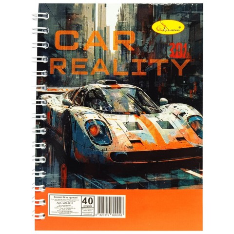 Блокнот для записів АП-1711 А6, 40 аркушів, пружина збоку