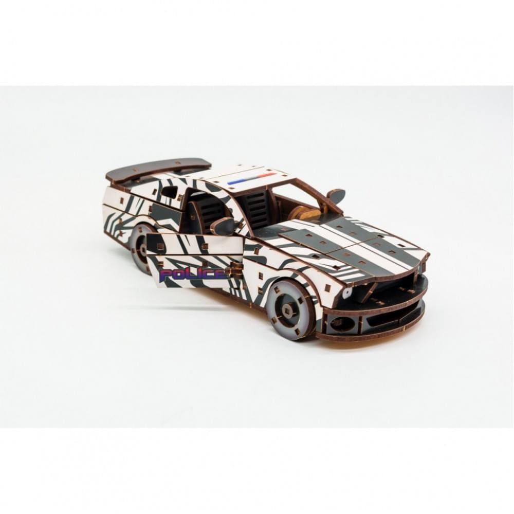 Дерев'яний 3D конструктор "Muscle car GT" Puz-00639, 162 деталі, білий