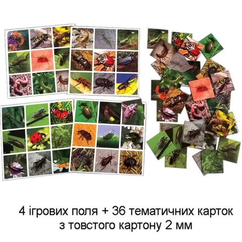Настільна гра супер ЛОТО "Комахи" 81947, 36 карток