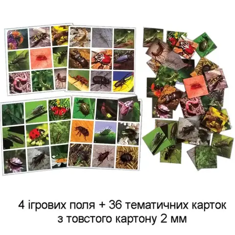 Настільна гра супер ЛОТО "Комахи" 81947, 36 карток