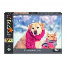 Пазл "Winter day with a friend" Danko Toys C500-14-08, 500 ел.