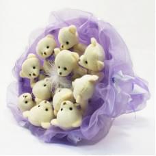 Букет з іграшок Ведмедики лавандовий 5346IT з 11ю іграшками