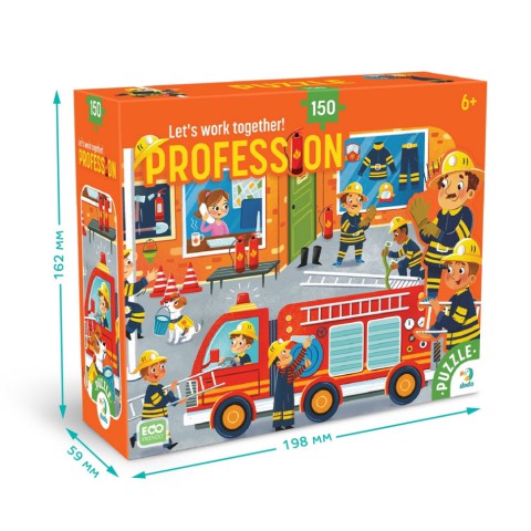 Пазл дитячий "Професії. Пожежник" 300702, 150 елементів