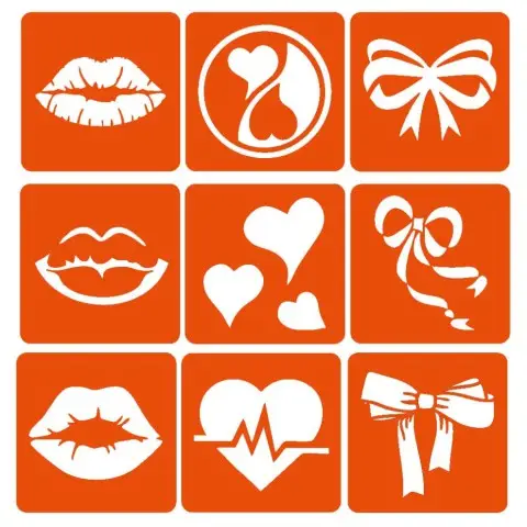 Набір хни з трафаретами для біо-тату №10 henna-set-10, 9 трафаретів