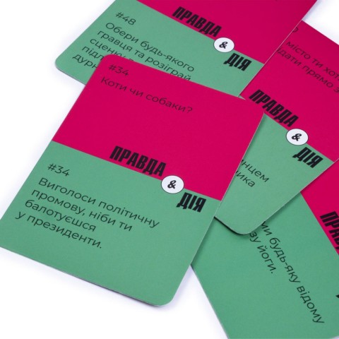 Карткова гра "Правда або дія" VT5903-02, 50 карток, гральний кубик