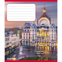 Зошит учнівський "Панорама міста" 012-510201C-4 в косу лінію, 12 аркушів