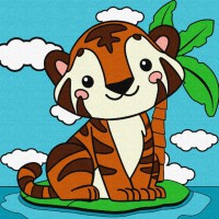 Картина за номерами "Миле тигреня" Ідейка KHO9068, 25х25 см