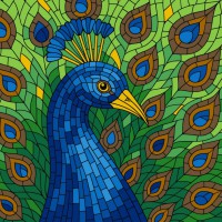 Картина за номерами "Вітраж. Павич" ©art_selena_ua KHO6788, 30х30 см