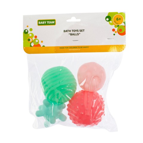 Дитячий набір іграшок для ванної "М'ячики" 9024 у наборі 4 штуки