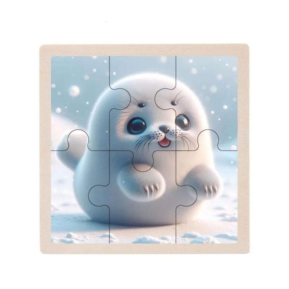 Дитячий дерев'яний пазл-вкладиш "Морський котик" MD 1509-30, 6 елементів 9,8 х 9,8 х 0,4 см