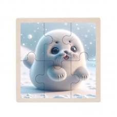 Дитячий дерев'яний пазл-вкладиш "Морський котик" MD 1509-30, 6 елементів 9,8 х 9,8 х 0,4 см