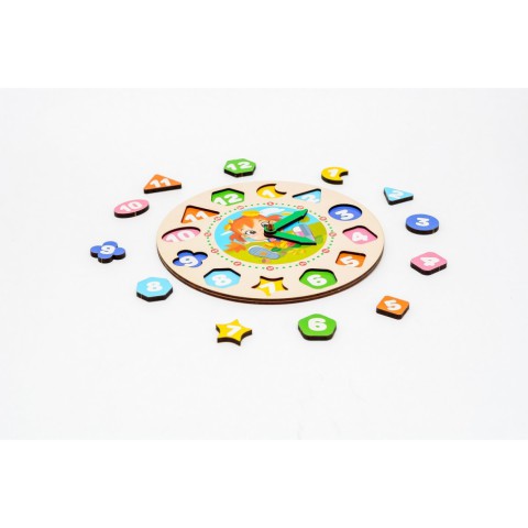 Дерев'яний сортер "Годинник" Puz-22934 для дівчаток