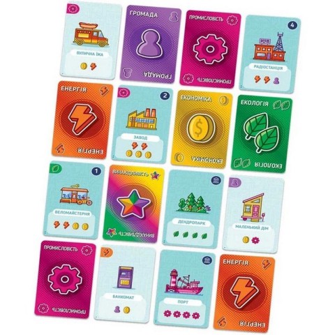 Карткова гра "Карткове місто" PCT01UA 160 двобічних карток ресурсів
