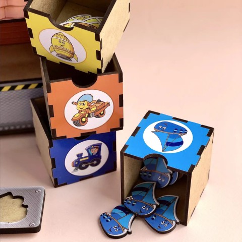 Дерев'яна настільна гра "Транспорт-2" Ubumblebees (ПСД006) PSD006 сортер-комодик