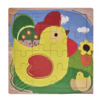 Дерев'яний пазл-вкладиш Курочка з курчам 73260-9, 16 деталей