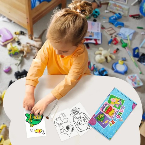 Дитячий набір для творчості картини з піску 9 в 1 KP-004 на картоні