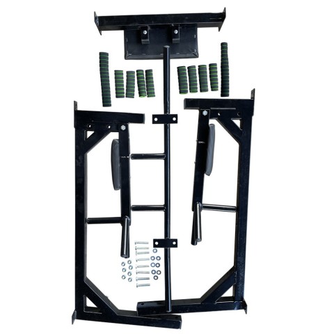 Тренажер турнік з підйомними брусами Iron Pro 4 в 1 NE-TR-5B, з м'якими ручками, чорний