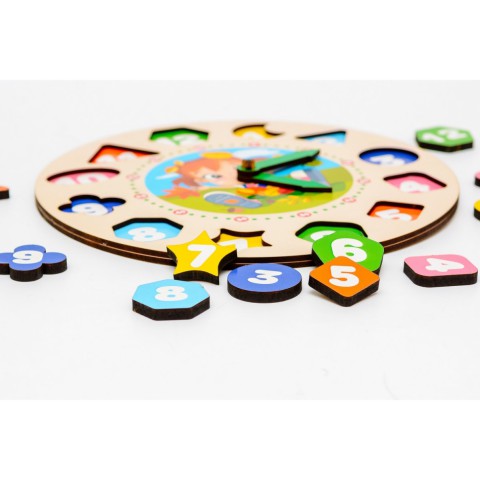 Дерев'яний сортер "Годинник" Puz-22934 для дівчаток