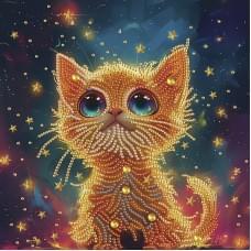 Алмазна мозаїка "Cиньооке кошеня" BH009 неповна викладка 25х25 см