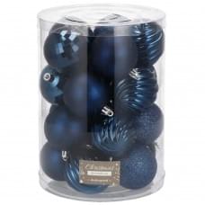 Набір ялинкових куль Springos CA0140 діаметр 6 см, 20 штук, темно-синій Набір ялинкових куль Springos CA0140 діаметр 6 см, 20 штук, темно-синій