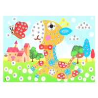 Дитяча мозаїка за номерами "Жирафик" 13-126-1 різнокольорові камінчики