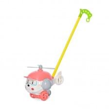 Дитяча каталка на палиці "Вертоліт" 198-19(Pink) дзвіночок, 38 см