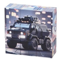 Дитячий магнітний кубік-пазл "Машини будівельні" CL325-3, 3 х 3