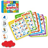Настільна гра "Бінго" TG006 картки, фішки, українська абетка